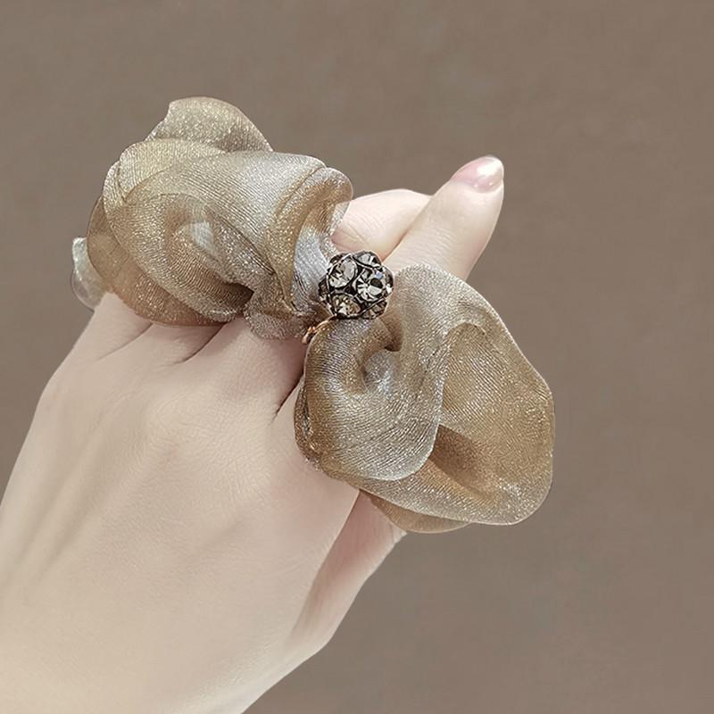 Повязка для волос, Повязка на голову с высоким чувством стиля, Взрослая органза, Хвост, Женский простой темперамент, Пучок, Диск для волос, Ювелирное украшение в виде цветка для головы.