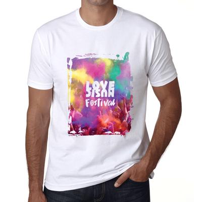 Мужская футболка с рисунком Love Music Festival, белая