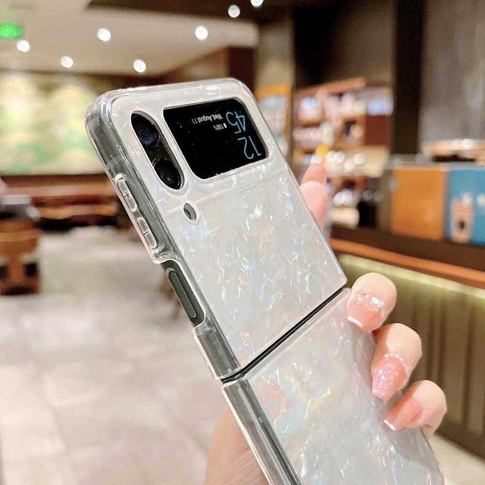 KEYSION Роскошный глянцевый чехол с бриллиантовым узором для Samsung Z Flip 6 5 4 3 5G, противоударный чехол для телефона Galaxy Z Flod 3 4 5 6