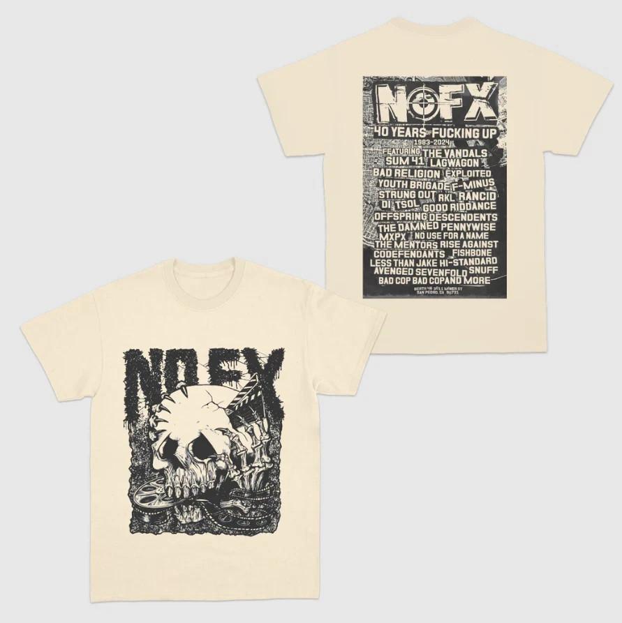 NOFX 40 лет ебаного хаоса Оригинальная пленка Череп Унисекс Футболка