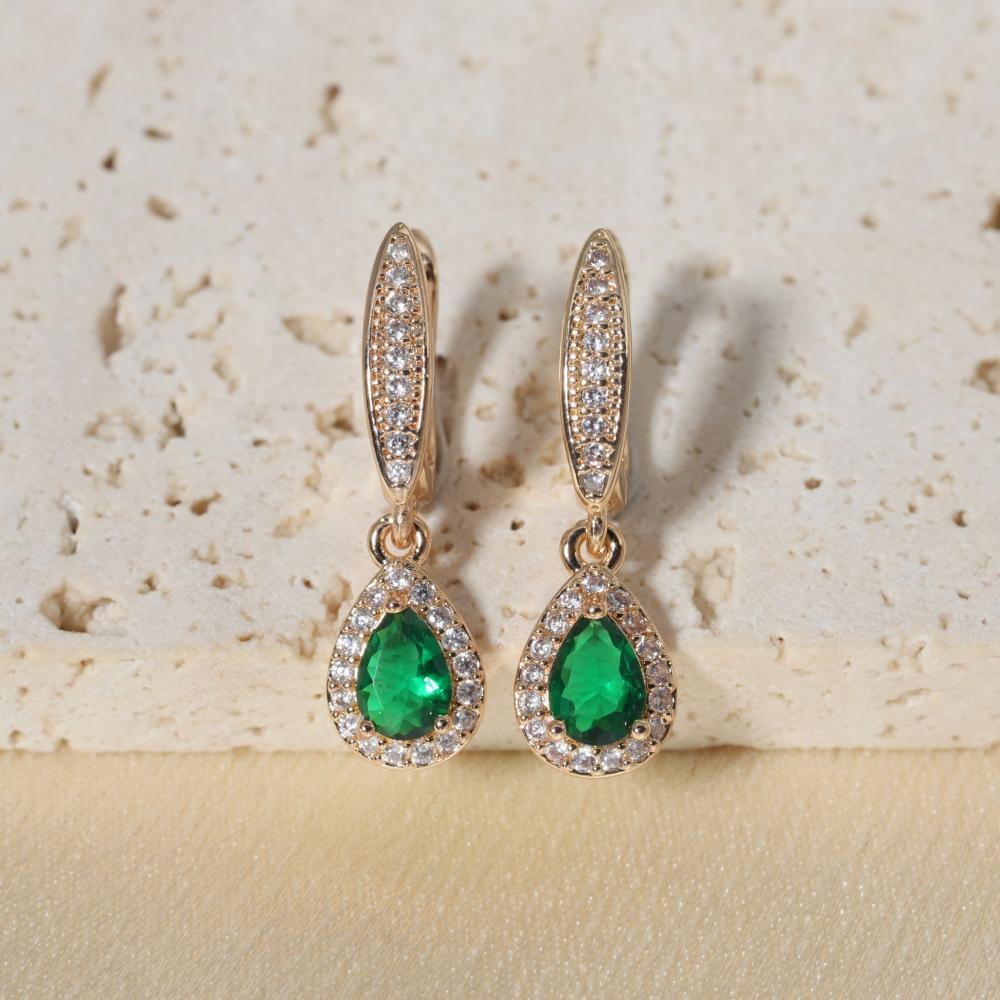 1 Pair Fashion Water Droplets Dangle Earrings for Women Zirconia Earring Jewelry Wedding Party Accessories