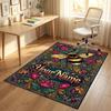 Bee Theme Soft Crystal Velvet Rug Custom Name & Text Print Non Slip Floor Rug for Bedroom Living Room
