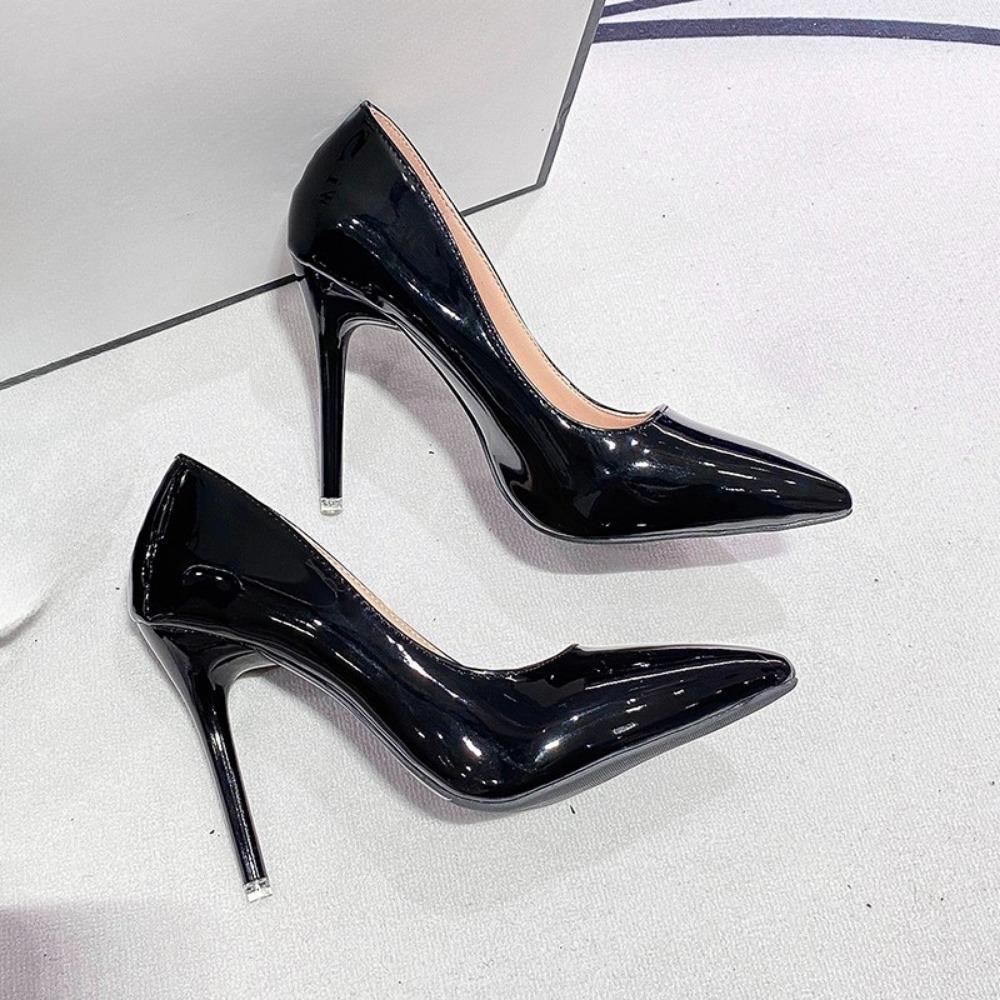 Fashion Sexy Black Sole Thin 6cm 8cm 10cm Heel High Heels Classic Style Black Office Work Shoes Light Lady Pumps Plus Size 43