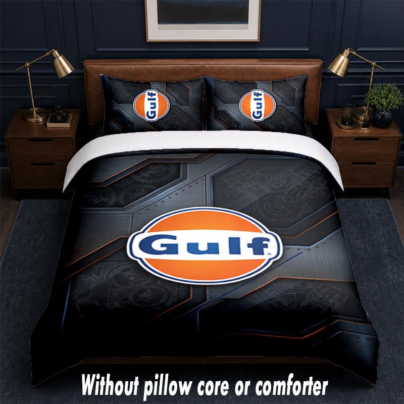 Gulf Design Bed Bedding Set 1 Duvet Cover + 2 Pillowcases Soft Breathable Household Bed Linens