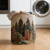 Quilted Laundry Basket, Thick Durable Fabric Storage Hamper, with Reinforced Handles, Clothes Toys Organizer for Home Decor
