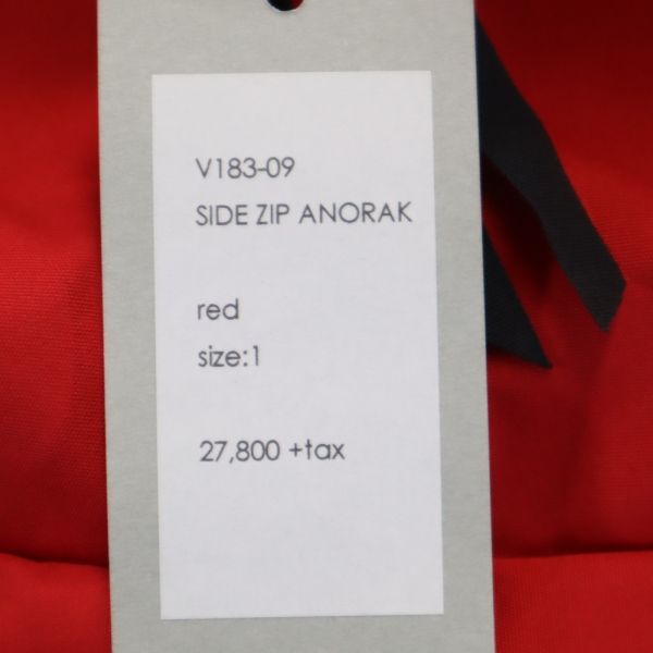 Неиспользованный VAST222 18AW сделано в Японии Анорак-парка с боковой молнией 1 красный мужской б/у