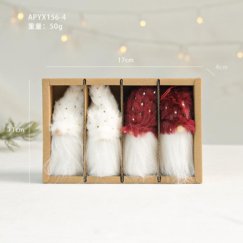 Christmas Tree Santa Claus Snowman Cloth Pendants Cute Figurines & Dolls Set of Accessories Small Decorations Ages 5-7
