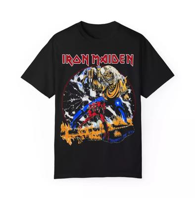 1982 Number of the Beast Винтажная футболка Iron Maiden с двусторонним принтом