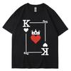 King and of Hearts Funny T Shirt Unisex Women Fashion Novelty TShirts Oversized Cotton Casual Playing Card Summer Streetwear