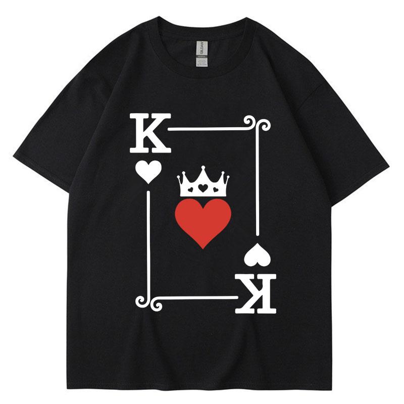 King and of Hearts Funny T Shirt Unisex Women Fashion Novelty TShirts Oversized Cotton Casual Playing Card Summer Streetwear