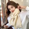New Knitted Red Scarf Women Winter Simple Classic Solid Color Wraps Men Couple Scarf New Soft Warm Thermal Wool  Muffler