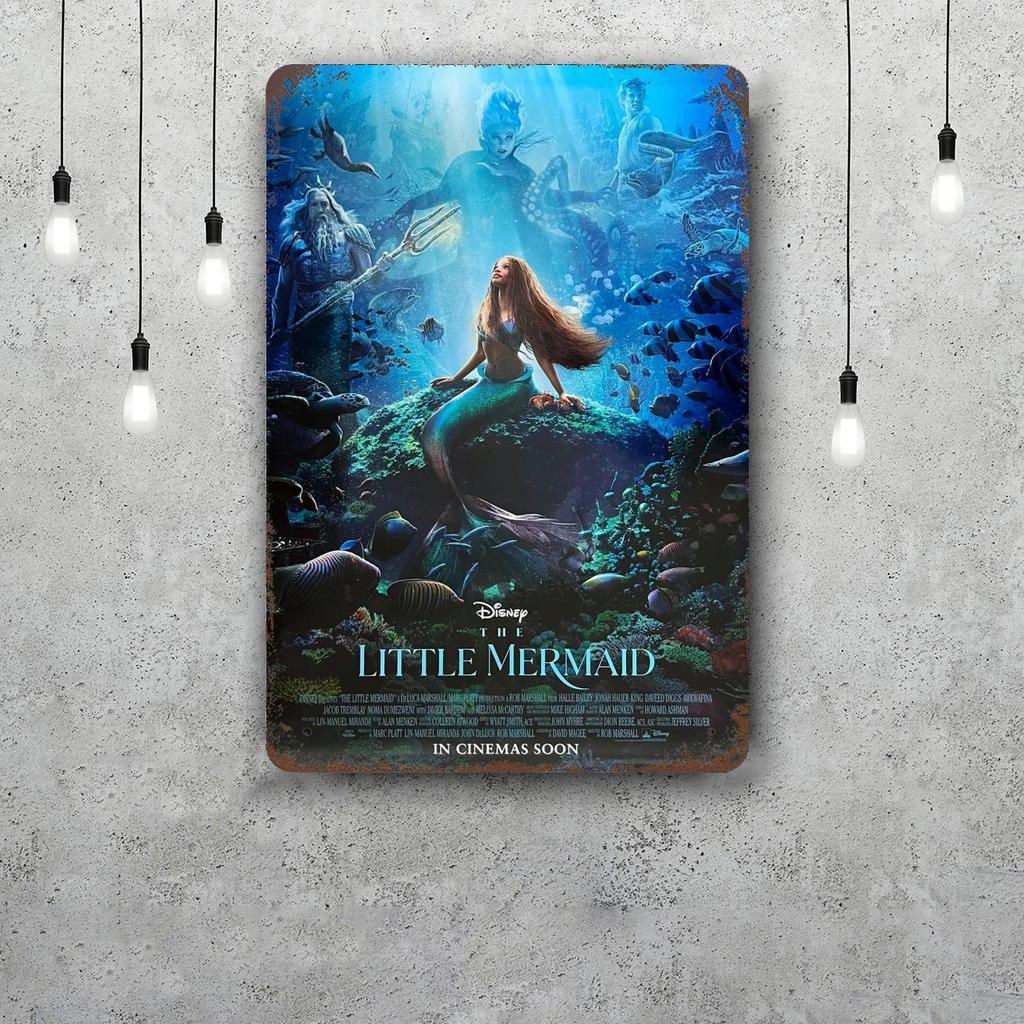 MINISO The Little Mermaid (Signature Edition) Decor Poster Tin Sign Metal Sign Decorative Plaque Pub Bar Cave Wall Decoration