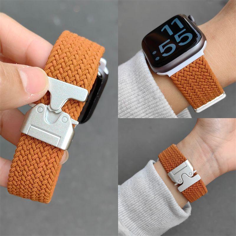 Нейлоновый тканый ремешок для Apple Watch S10-парашютная пряжка, дышащий спортивный сменный ремешок для iWatch 10/9/8/7/6/5/4/3/2/1/Se/Ultra/ultra2 49 мм 46 мм