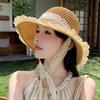Соломенная шляпа женская кружевная шляпа рыбака с ремешком из кружева защита от солнца полая дышащая шляпа от солнца дорожная шляпа от солнца на море