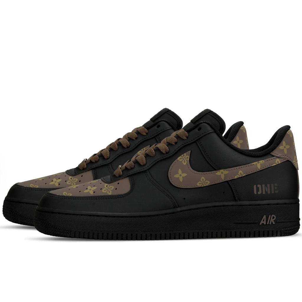 Nike Кроссовки Air Force 1 с увеличением роста, низкие, для скейтборда, унисекс, черные, коричневые, CW2288-001(Команда1606-)