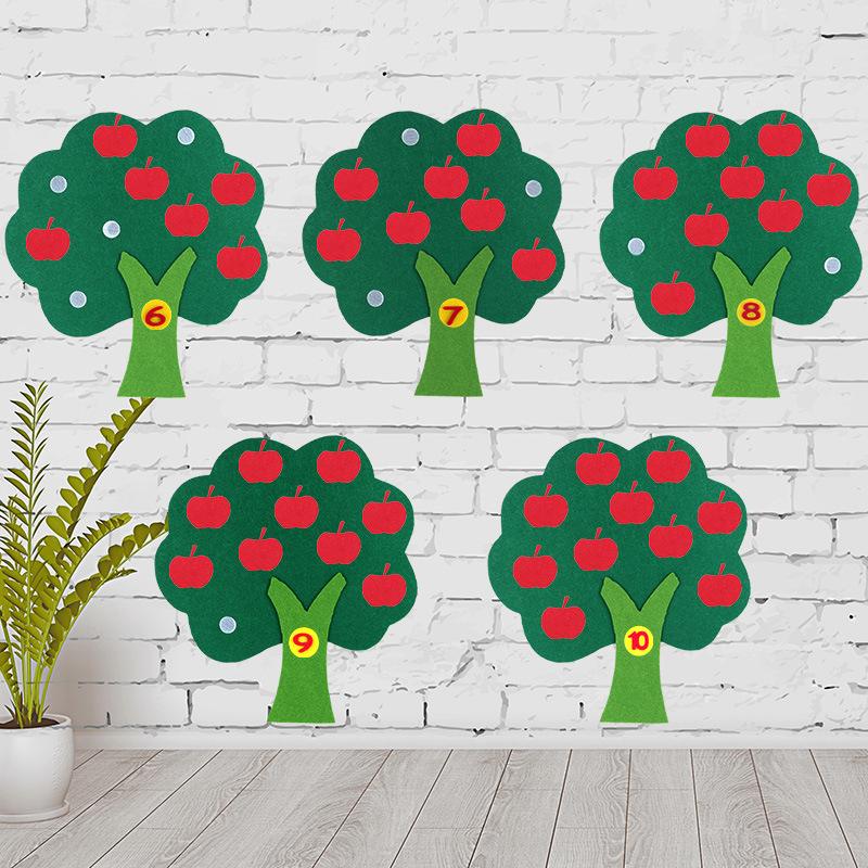 1-10 развивающая игрушка Монтессори, детская головоломка, игрушка ручной работы «сделай сам», детский сад, яблоня, спичка, цифровое обучение