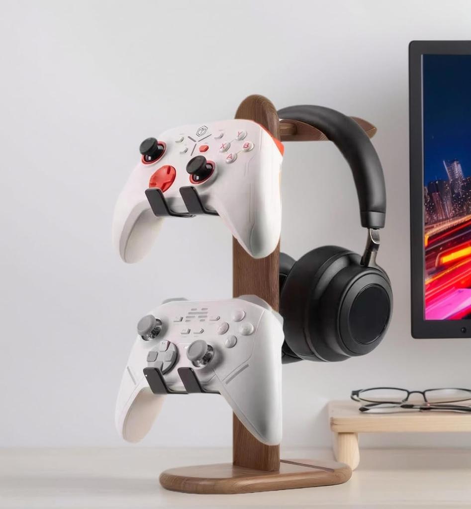 Sakuraya Controller Stylish Controller Storage Wooden Headphone Headset Gaming Desk Holds 3 Controllers Simultaneously Holder, Rack, Stand, Stand,
