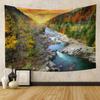 Autumn Forest Tapestry Wall Hanging Natural Fallen Leaves Landscape Hippie Tapestry Colorful Living Room Hanging Wall Tapestry