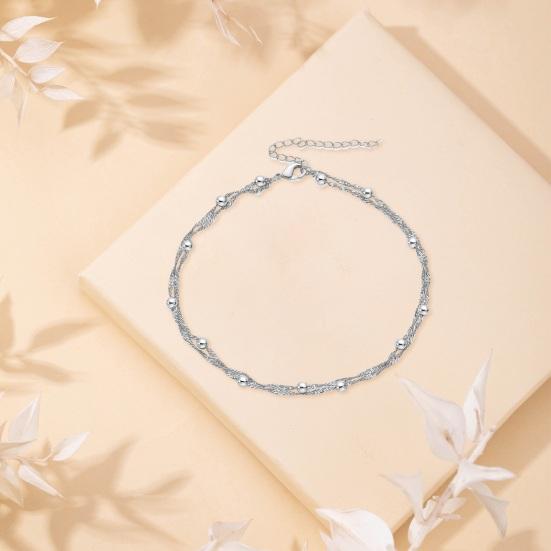 Женский браслет на щиколотку, 2 слоя, зажим-карабин, регулируемая удлиненная цепочка, водонепроницаемый сплав, однотонный, легкий, для отдыха на пляже, ювелирные изделия на щиколотку