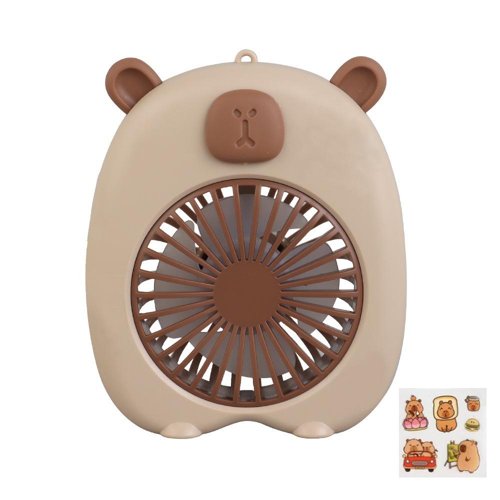 Portable Cute Capybara Fan Solid Color Cartoon Handheld Fan Gifts USB Mini Fan  Camping