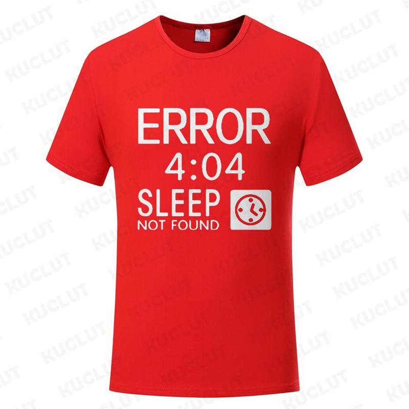 Artistic Computer 404 Error Not Found T Shirt Funny Birthday Gifts for Men Coder Geek Programmer T-shirt Summer Casual Tee Tops