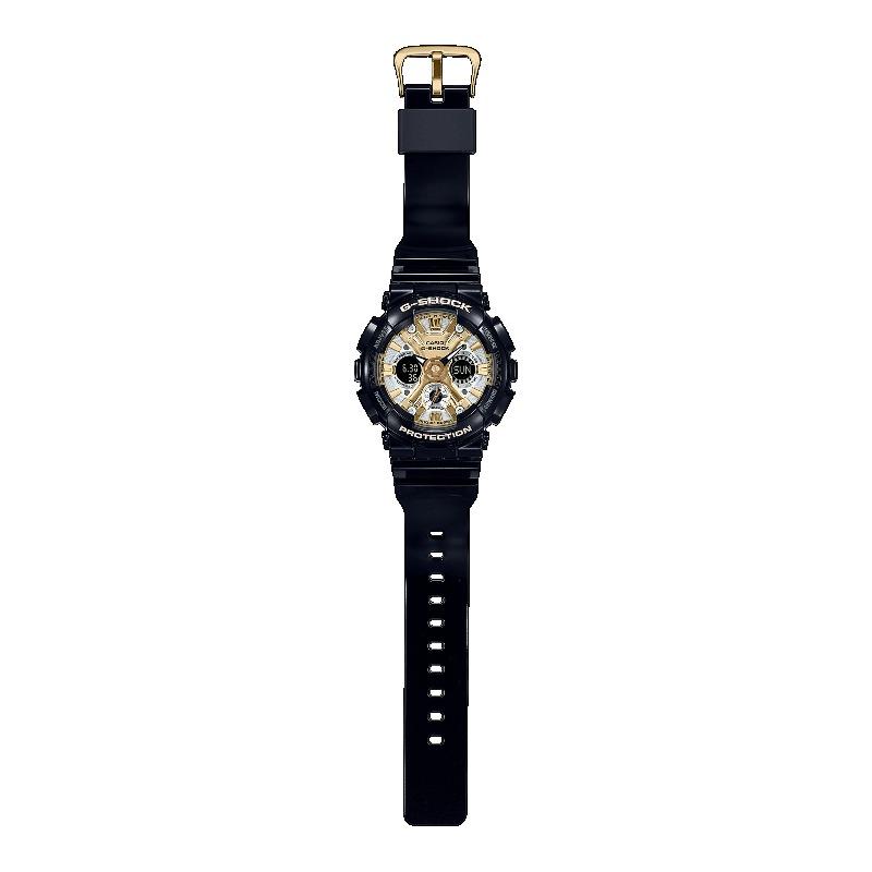 Casio Мужские кварцевые часы с цифровым дисплеем GMA-S120GB-1A, из смолы, водонепроницаемость 200 м, ударопрочные