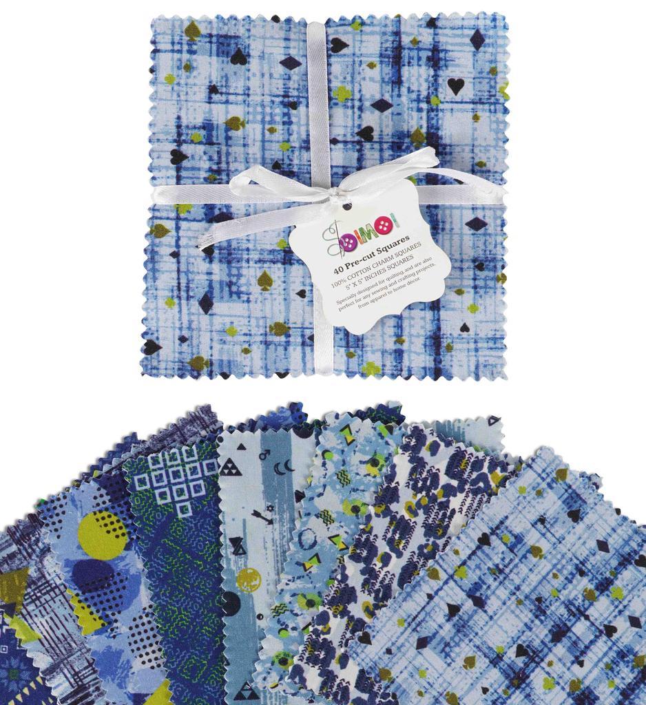 Soimoi Geometric Print Precut 5-inch Cotton Fabric Quilting Squares Charm Pack DIY Patchwork Sewing