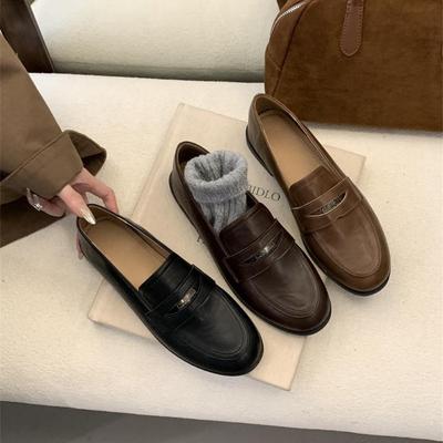 2025 Осень Круглый носок Женская обувь Повседневные кроссовки Мокасины Обувь Слипоны Лоферы С мехом Черные Балетки Оксфорды Женская обувь