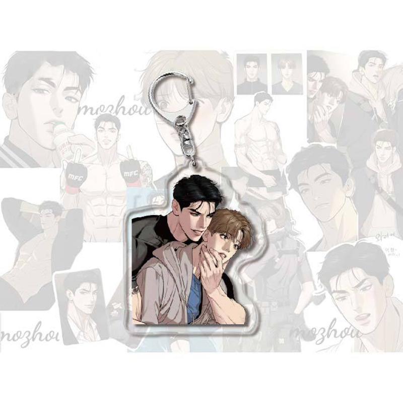 Manwha Jinx Joo Jaekyung Anime Keychain Kim Dan Men Key Chain Women Creative Cute Figure Acrylic Keyring Pendant Gift