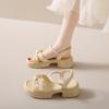 Fashion 2024 Summer New Fairy Style Thick Sole Sandals for Women Fashion Pearl Shoes Sandals Fashion Peep Toe Casual Dress Sandalies