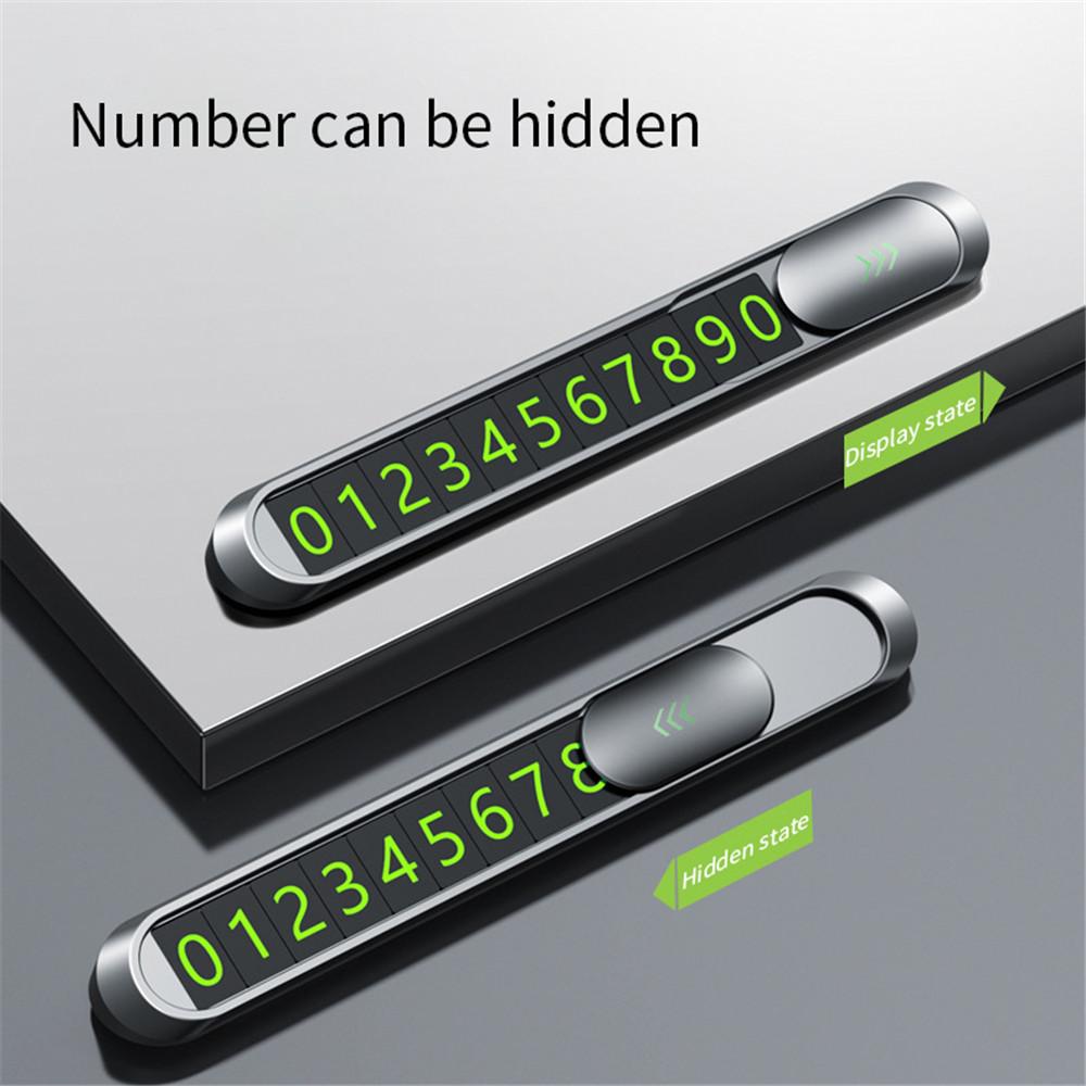 Car Temporary Parking Card Phone Number Plate Auto Luminous Parking License Numbers Can Be Hidden Car Accessories Interior