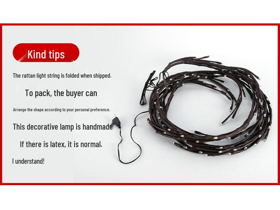 Светодиодные ротанговые ветки с феями для трансграничного свадебного фестиваля для внутреннего украшения стен