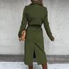 Women's Fashion Casual Hundred Lapel Coat Solid Color Long Sleeve Jacket