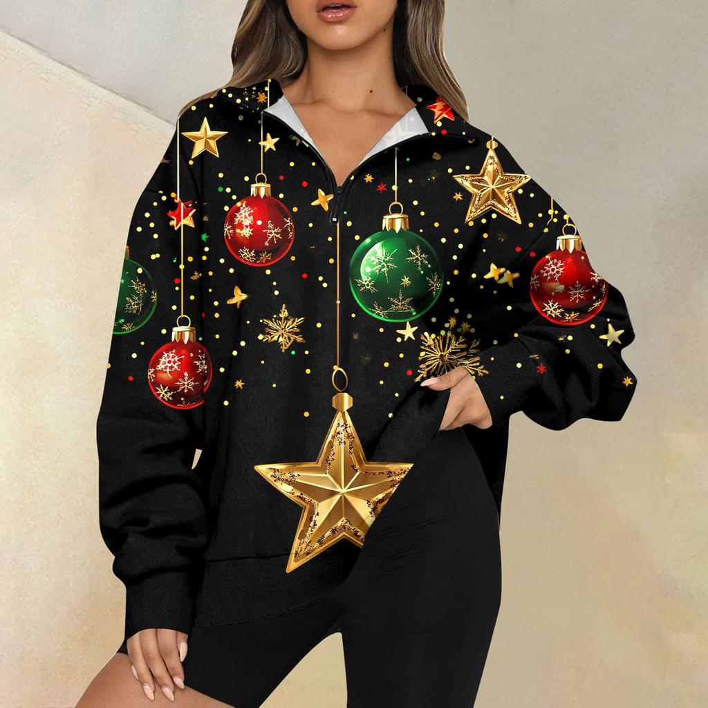 Женская повседневная мода с длинным рукавом и принтом, свободный свитшот на молнии