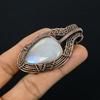 Moonstone 999 Copper Wire Wrapped Pendant, Handmade Gemstone Pendant, Gift For Mom Antique Jewelry