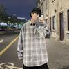 2024 Повседневная свободная рубашка с лацканами в клетку для мужчин среднего возраста и молодых мужчин, деловая повседневная модная куртка для мужчин