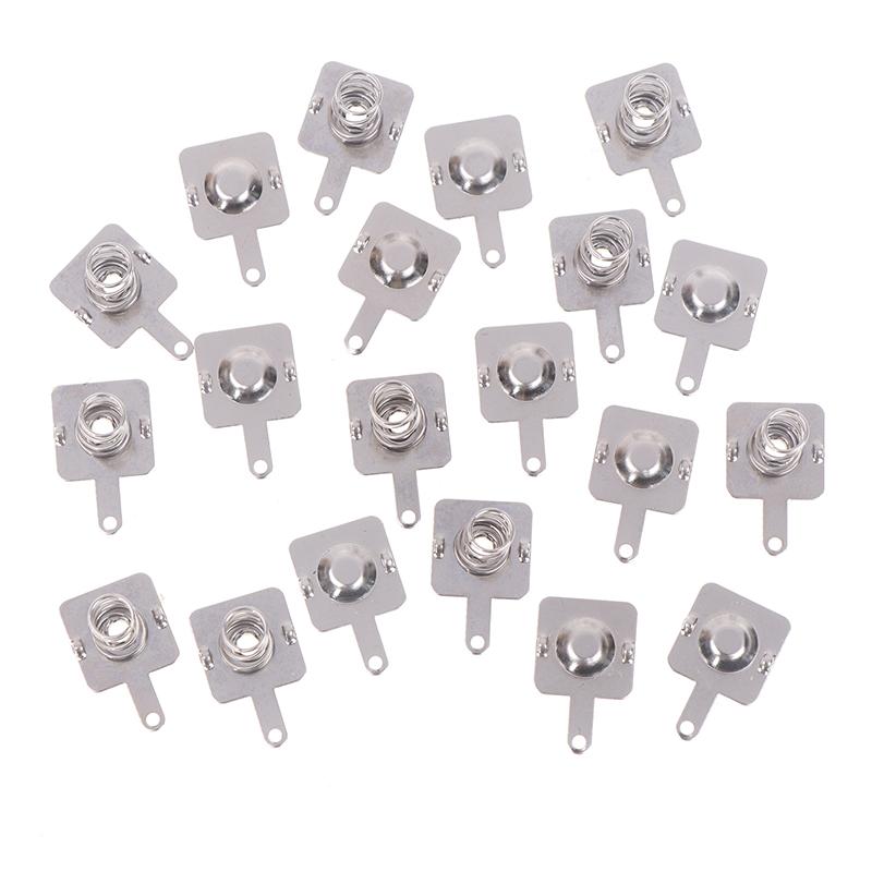 5 комплектов 12 мм x 12 мм - + Запасная металлическая пружинная контактная пластина серебристая однонаправленный паз для корпуса батареи AA