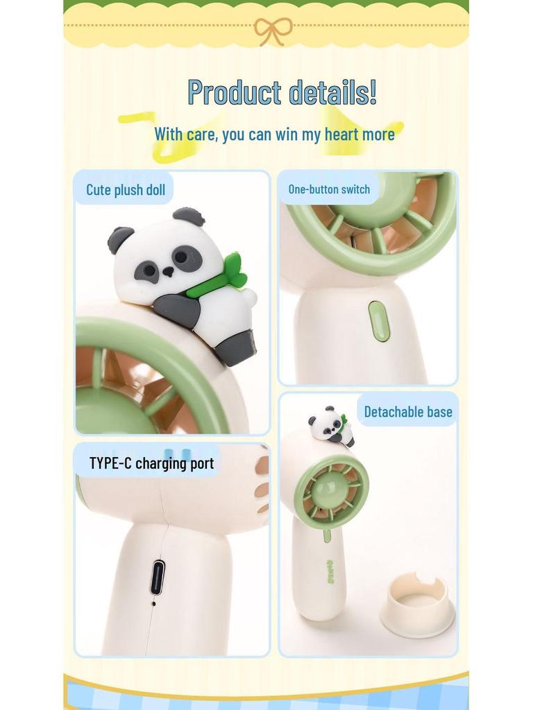 Compact USB Rechargeable Low Noise Donut-Shaped Handheld Turbo Fan