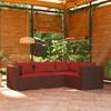 Day and Night - Day and Night 4-piece Garden Furniture Set and Brown Synthetic Rattan Cushions