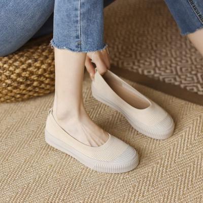 Туфли рыбака Туфли-лодочки Женские вязаные Вязаные туфли Легкие Вязаные На плоской подошве Дышащие Женские