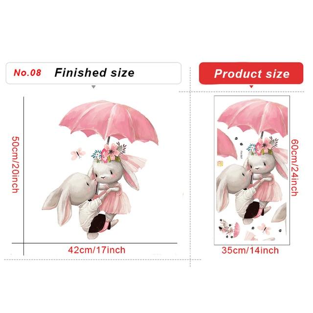 Милый Единорог Кролик Наклейки На Стены Детская Комната Детская Настенный Декор Наклейка Красивые Девушки Летающий Слон Мультфильм Наклейки Домашний Декор