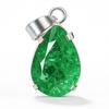 Зеленый Изумруд 35,75 Карат Натуральный СЕРТИФИЦИРОВАННЫЙ Серебро 925 пробы Подвеска Грушевидной огранки AI-120-NS