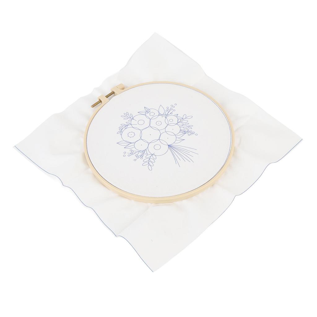 Стартовый набор для вышивки цветов, регулируемые пяльцы с напечатанным узором и инструменты для заправки ниток f