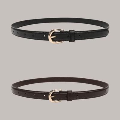 Кожаный ремень L’oiE Gold Buckle из итальянской коровьей кожи в 2 цветах L277