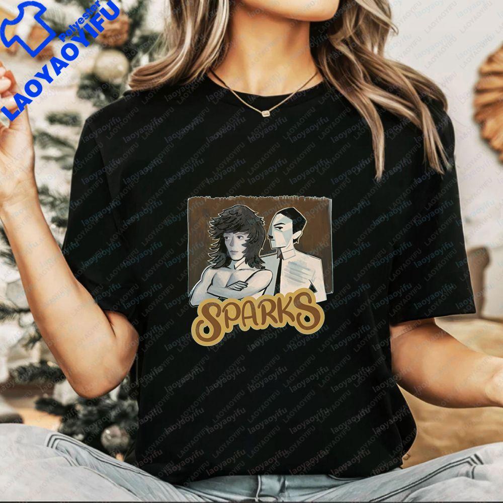 Sparks Band Season Trend Harajuku Short-Sleeved Unisex's and WoUnisex's Universal Shirt Pattern Large-Sized Comfortable T-Shirt