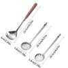 Stainless Steel Soup Spoon Long Wooden Handle Colander New Skimmer
