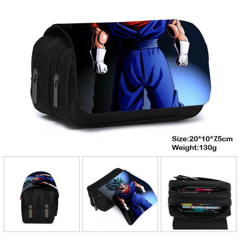 Printed Polyester Pencil Case, Large-Capacity Storage Bag, Double-Layer Flip Cover, Stationery Box.