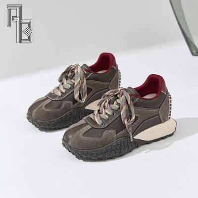 Повседневная обувь на толстой подошве для женщин, обувь с внутренней высотой, модная ретро-универсальная спортивная обувь