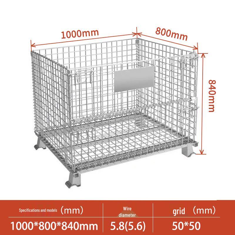 Movable Foldable Metal Storage Cage for Warehouse and Workshop Logistics