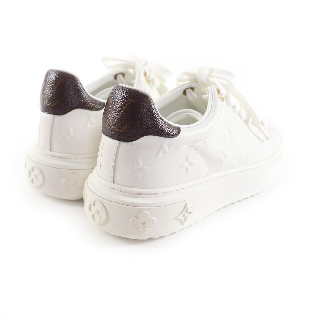 Great LOUIS VUITTON sneakers timeout line White brown leather Women 37 Used